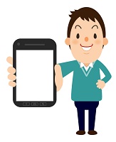 スマホを持つ男性のイラスト