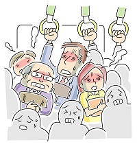 満員電車のイラスト ブランシェ国際知的財産事務所