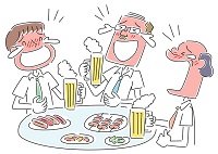 居酒屋の客のイラスト