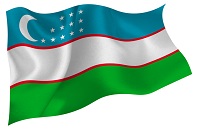 ウズベキスタンの国旗のイラスト
