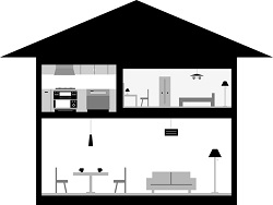 家の内装に関するイラスト