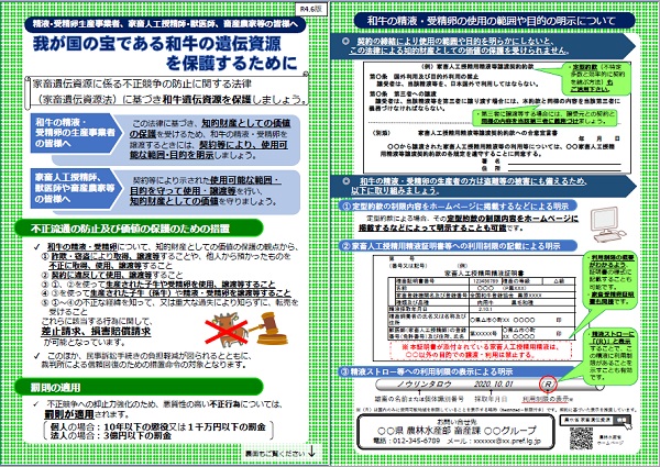 パンフレット「我が国の宝である和牛の遺伝資源を保護するために」