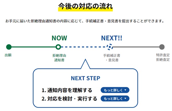 特許　今後の対応の流れ